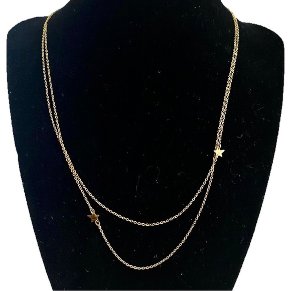 JZJ Jennifer Zeuner Jewelry - JZJ Jennifer Zeuner Jewelry Gold Tone Double Chain Star Charm Necklace 20"